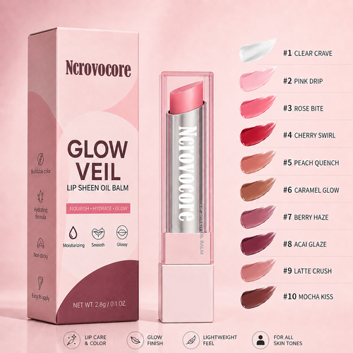 🔥Last Day Buy 1 Get 1 Free|Ncrovocore GLOW VEIL LIP SHEEN OIL BALM