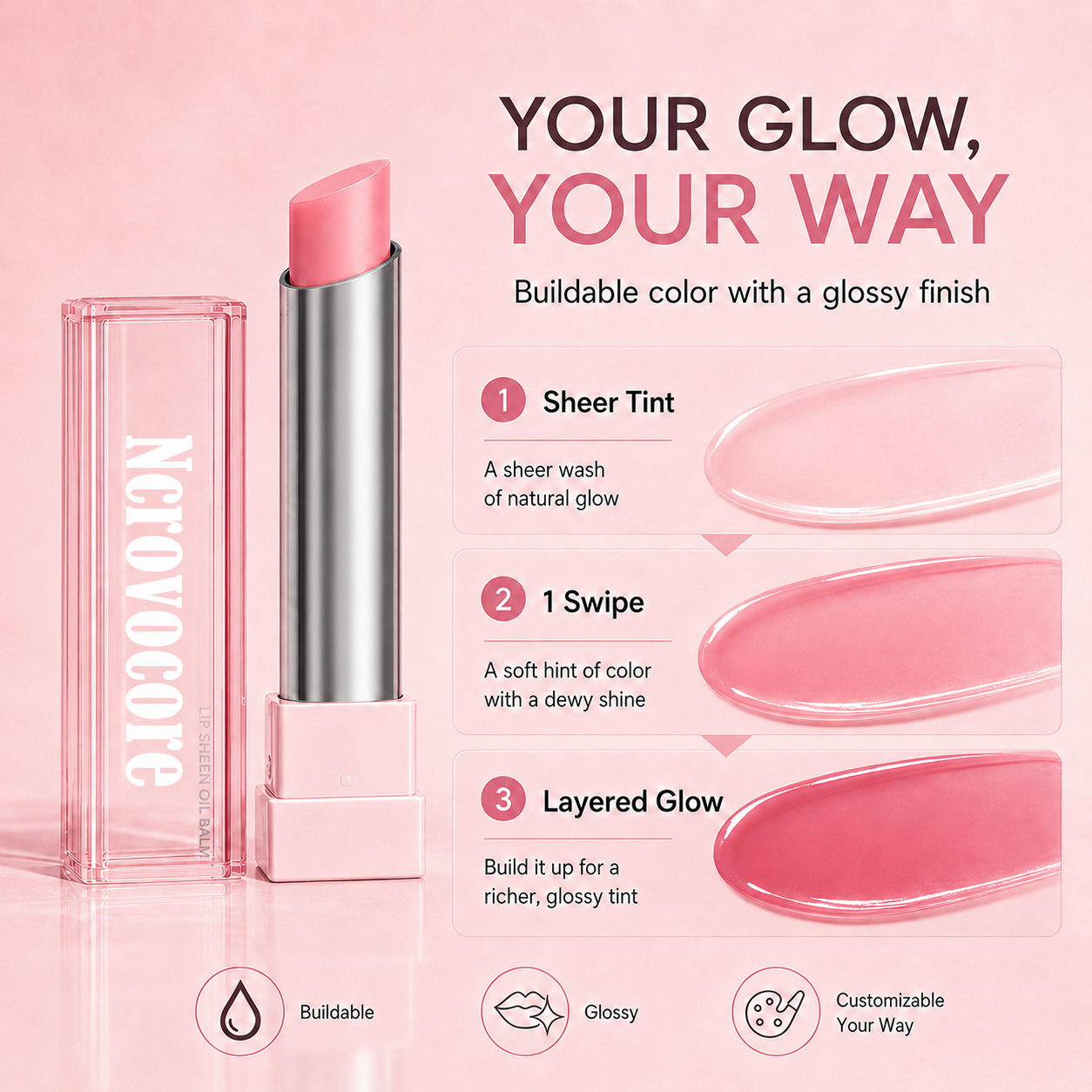 🔥Last Day Buy 1 Get 1 Free|Ncrovocore GLOW VEIL LIP SHEEN OIL BALM